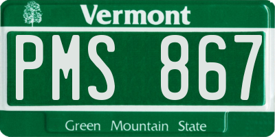 VT license plate PMS867