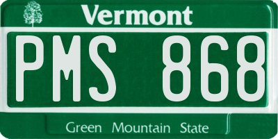 VT license plate PMS868