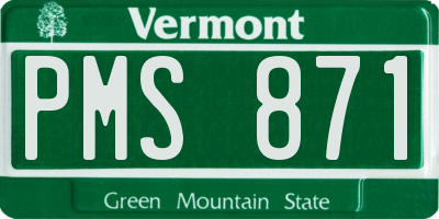 VT license plate PMS871