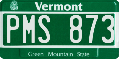 VT license plate PMS873