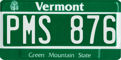 VT license plate PMS876
