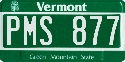 VT license plate PMS877
