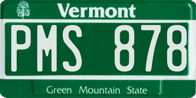 VT license plate PMS878