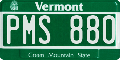 VT license plate PMS880