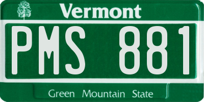 VT license plate PMS881