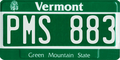 VT license plate PMS883