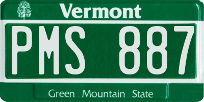 VT license plate PMS887