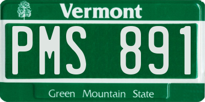 VT license plate PMS891