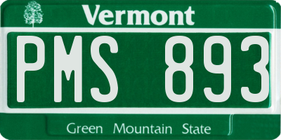 VT license plate PMS893