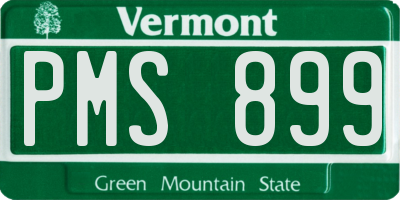 VT license plate PMS899
