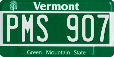 VT license plate PMS907