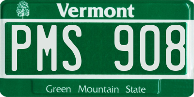 VT license plate PMS908