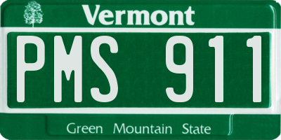 VT license plate PMS911