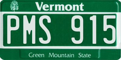 VT license plate PMS915