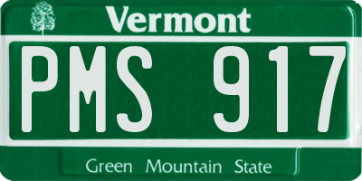 VT license plate PMS917