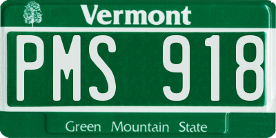 VT license plate PMS918