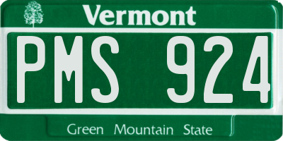 VT license plate PMS924