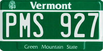 VT license plate PMS927