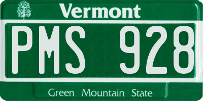 VT license plate PMS928