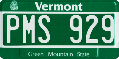 VT license plate PMS929