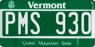 VT license plate PMS930