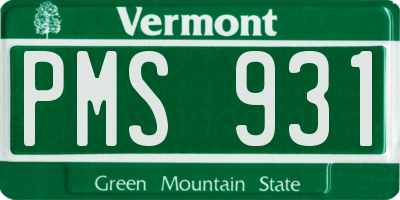 VT license plate PMS931