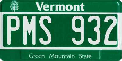 VT license plate PMS932