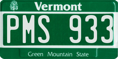 VT license plate PMS933