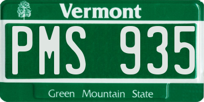 VT license plate PMS935
