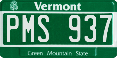 VT license plate PMS937