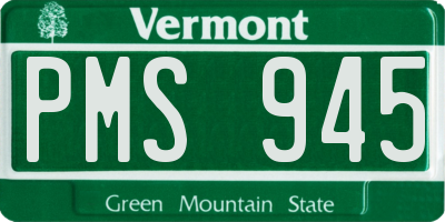 VT license plate PMS945