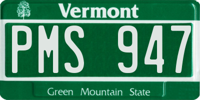 VT license plate PMS947