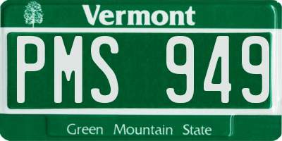 VT license plate PMS949