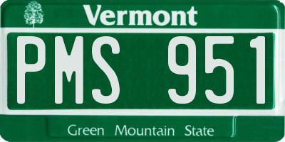 VT license plate PMS951