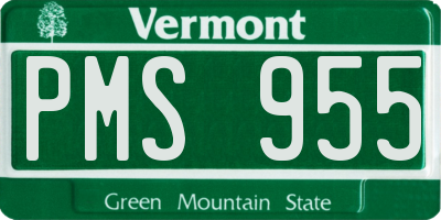 VT license plate PMS955