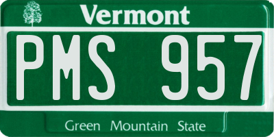 VT license plate PMS957