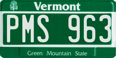 VT license plate PMS963