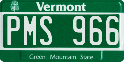 VT license plate PMS966