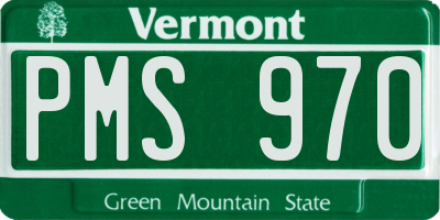 VT license plate PMS970