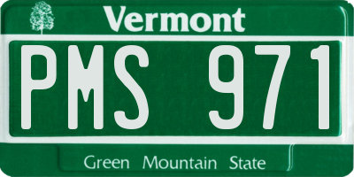 VT license plate PMS971