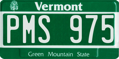 VT license plate PMS975