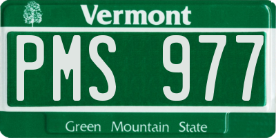 VT license plate PMS977