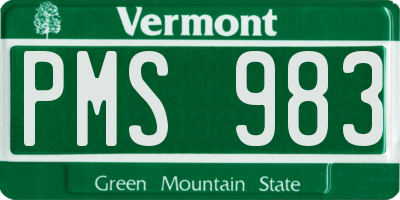 VT license plate PMS983