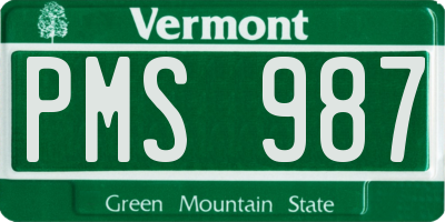 VT license plate PMS987