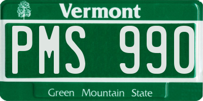 VT license plate PMS990
