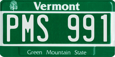 VT license plate PMS991