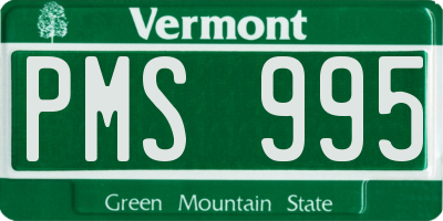 VT license plate PMS995