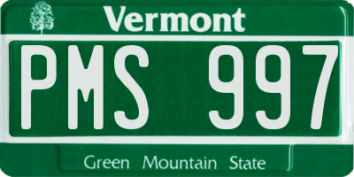 VT license plate PMS997
