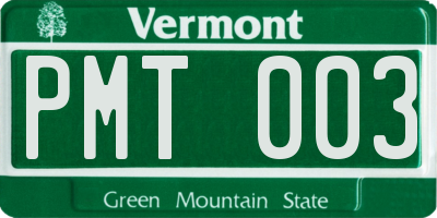 VT license plate PMT003
