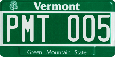 VT license plate PMT005